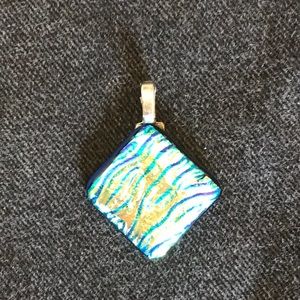 Handmade dichroic glass pendant